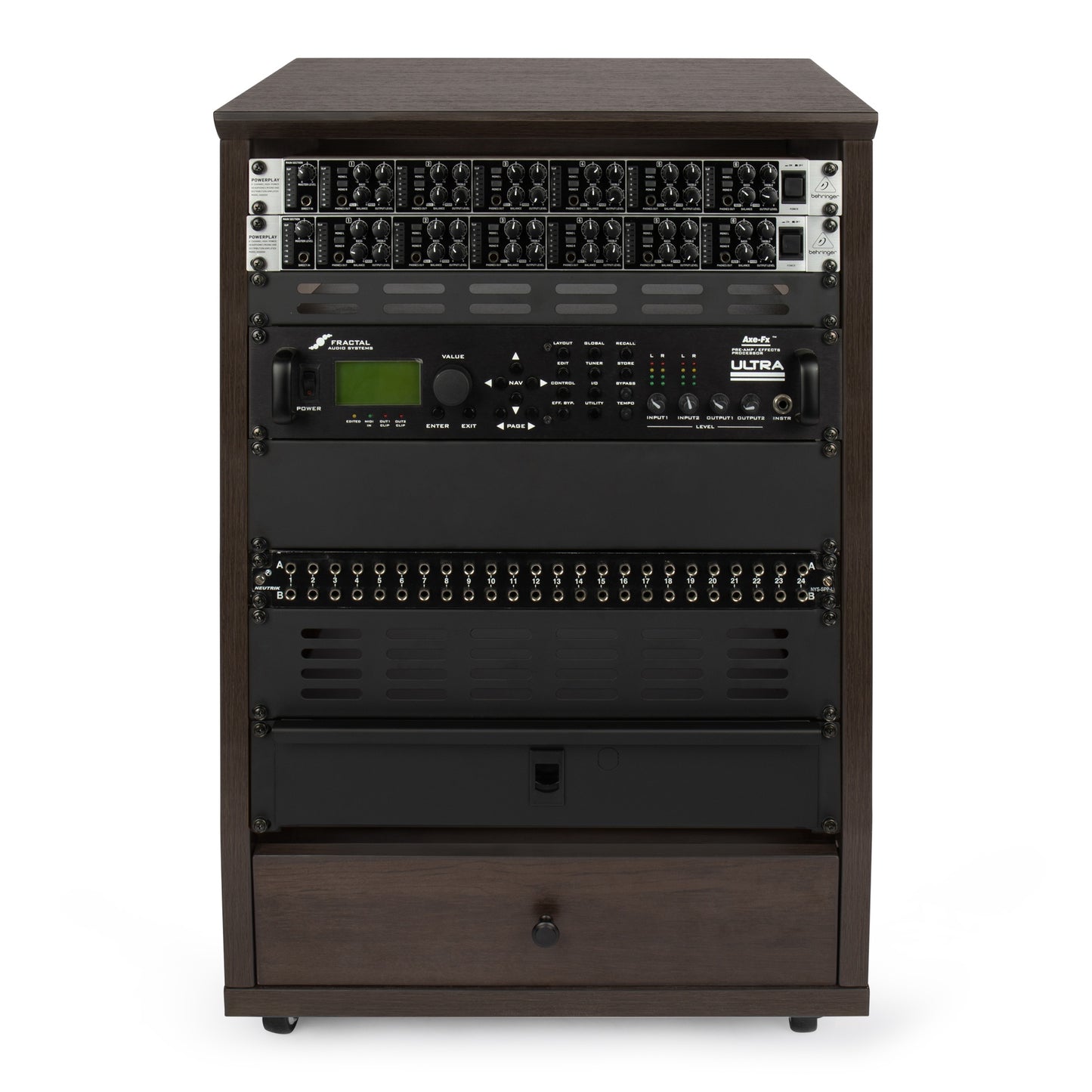 Gator GFW-ELITESTUDIORK12-BRN Frameworks Elite Angled 12U Studio Rack | Brown