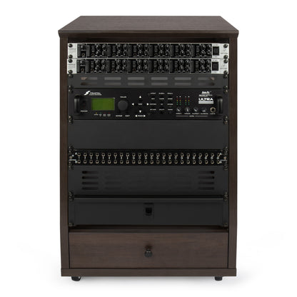 Gator GFW-ELITESTUDIORK12-BRN Frameworks Elite Angled 12U Studio Rack | Brown