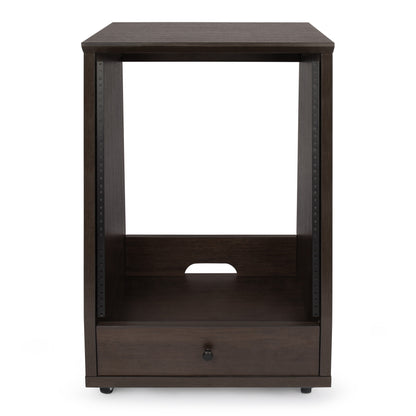 Gator GFW-ELITESTUDIORK12-BRN Frameworks Elite Angled 12U Studio Rack | Brown