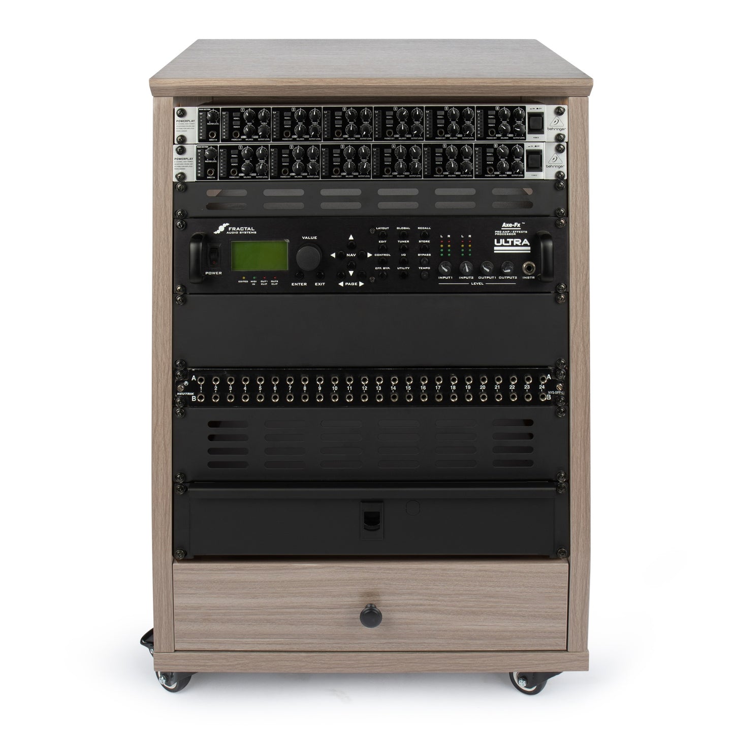Gator GFW-ELITESTUDIORK12-GRY Frameworks Elite Angled 12U Studio Rack | Grey