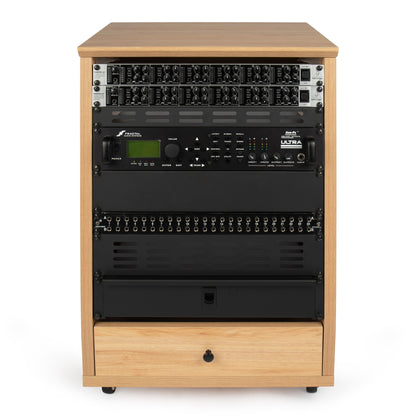 Gator GFW-ELITESTUDIORK12-MPL Frameworks Elite Angled 12U Studio Rack | Maple