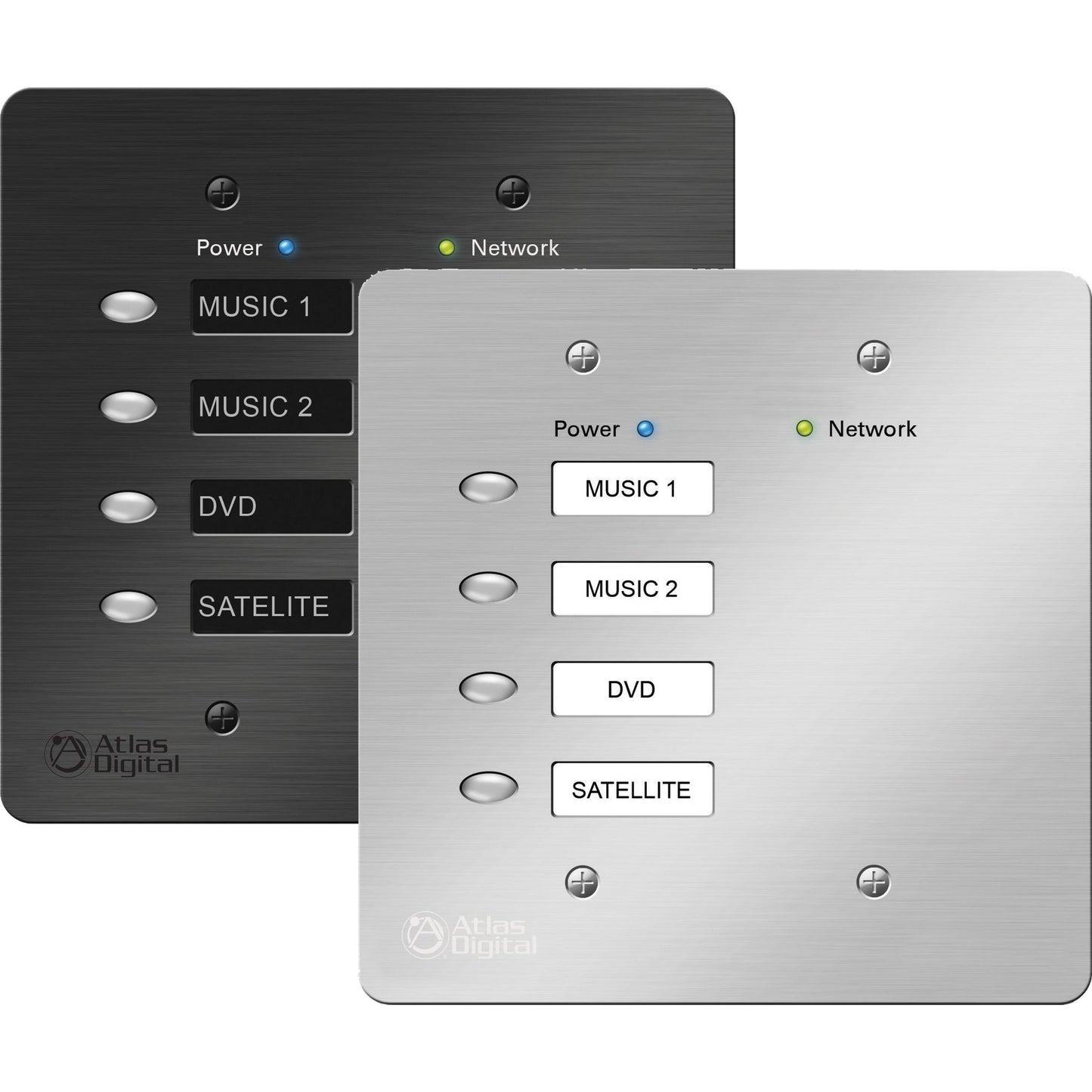 AtlasIED BlueBridge 4-Button Wall Controller For DSP Systems | Black