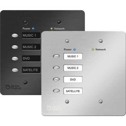 AtlasIED BlueBridge 4-Button Wall Controller For DSP Systems | Black