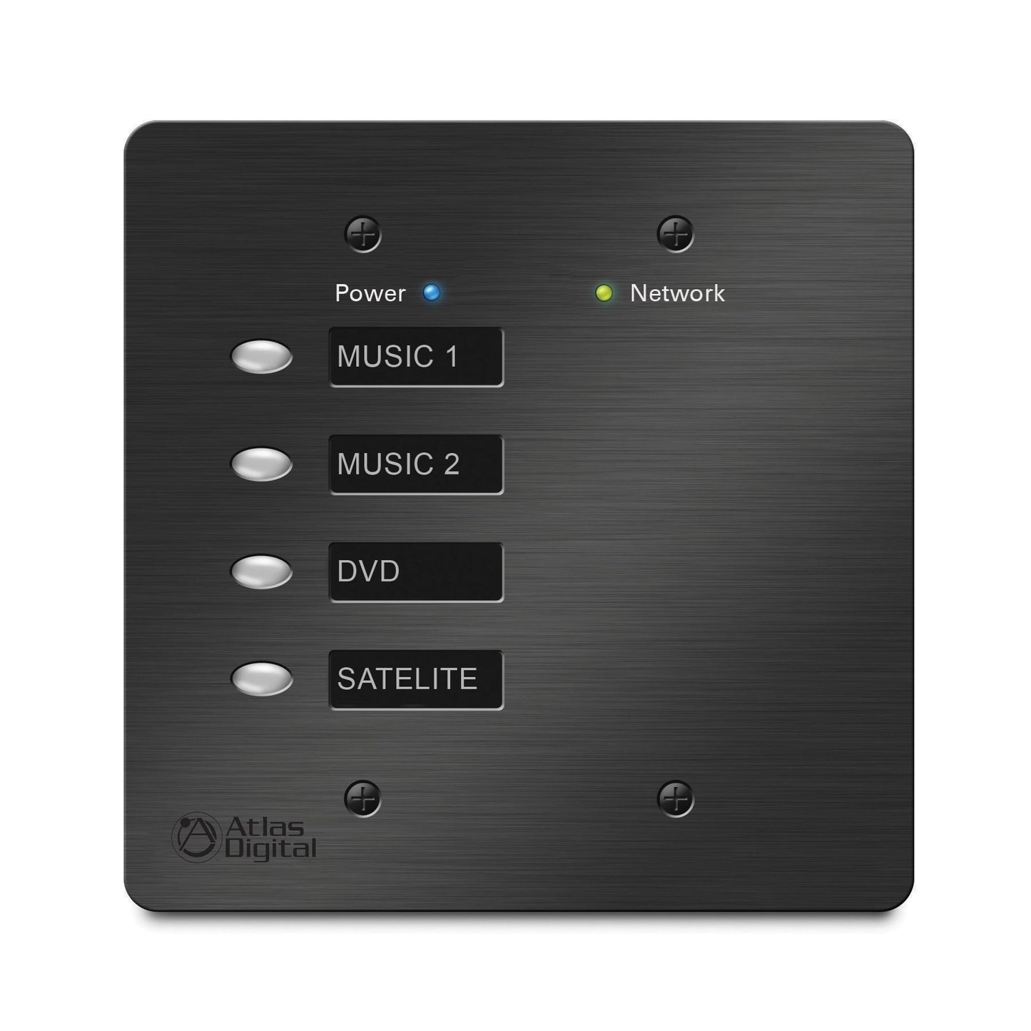 AtlasIED BlueBridge 4-Button Wall Controller For DSP Systems | Black