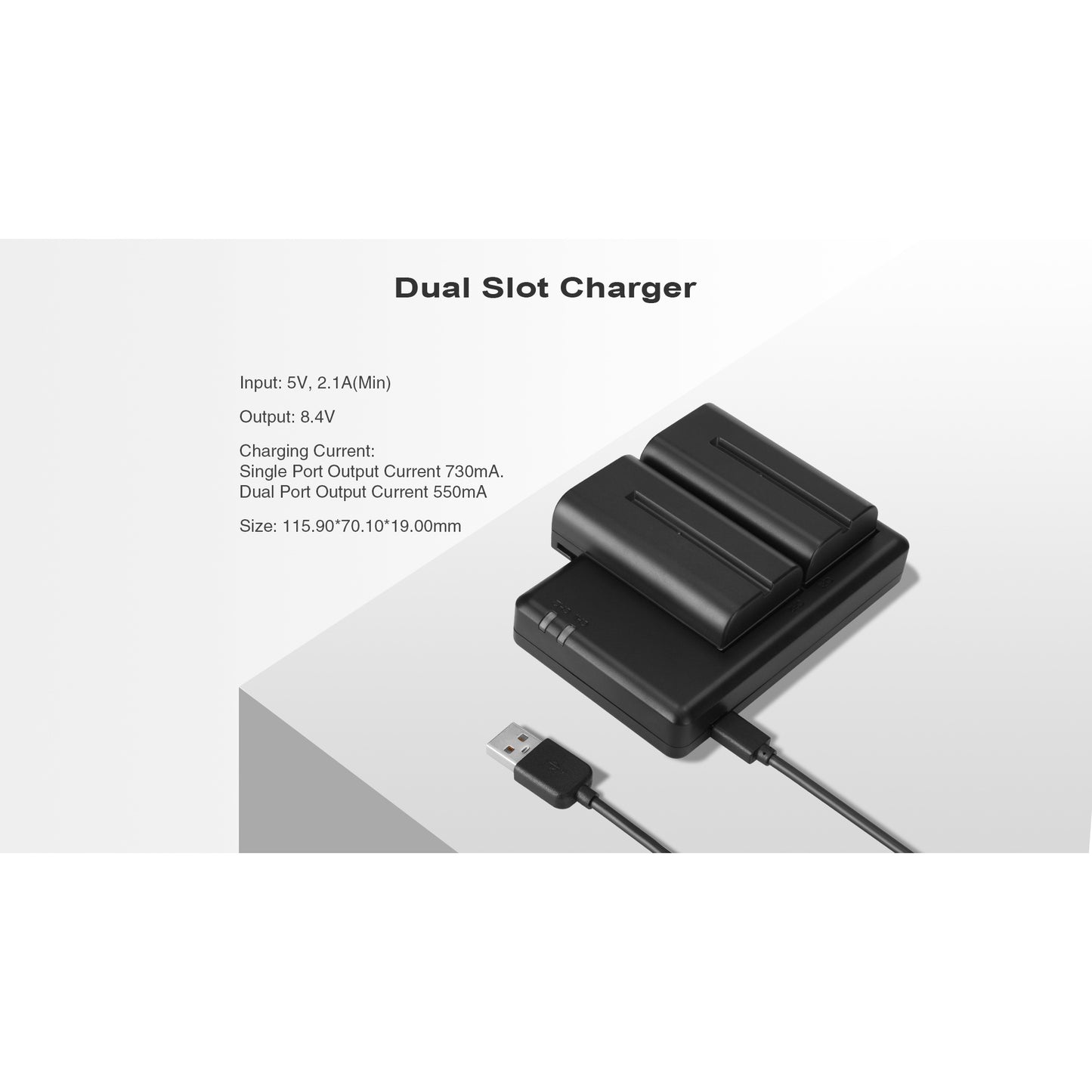 Hollyland HL-DC01 Dual-Slot Charger For NP-F Batteries