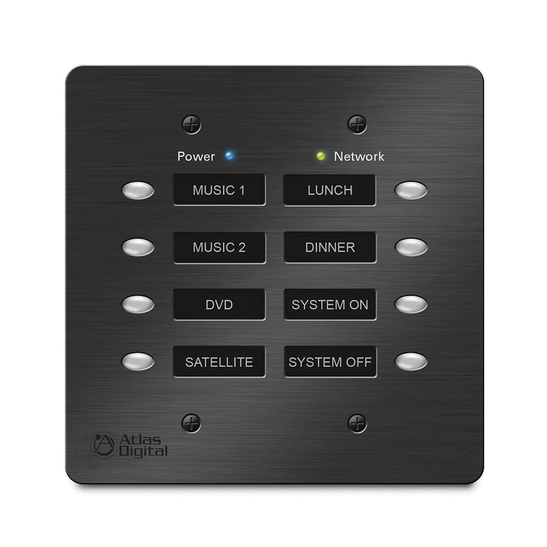 AtlasIED BlueBridge 8-Button Wall Controller For DSP Control | Black