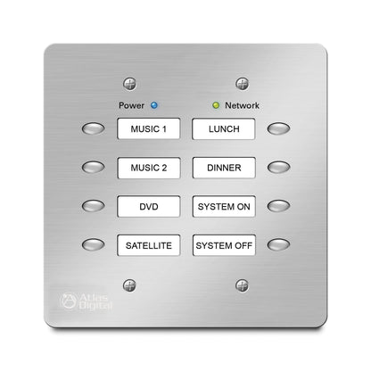 AtlasIED BlueBridge 8-Button Wall Controller For DSP Control | White