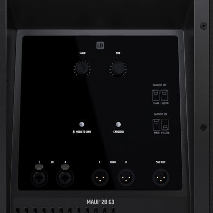 LD Systems MAUI 28 G3 Compact Powered Column PA System | Color: Black