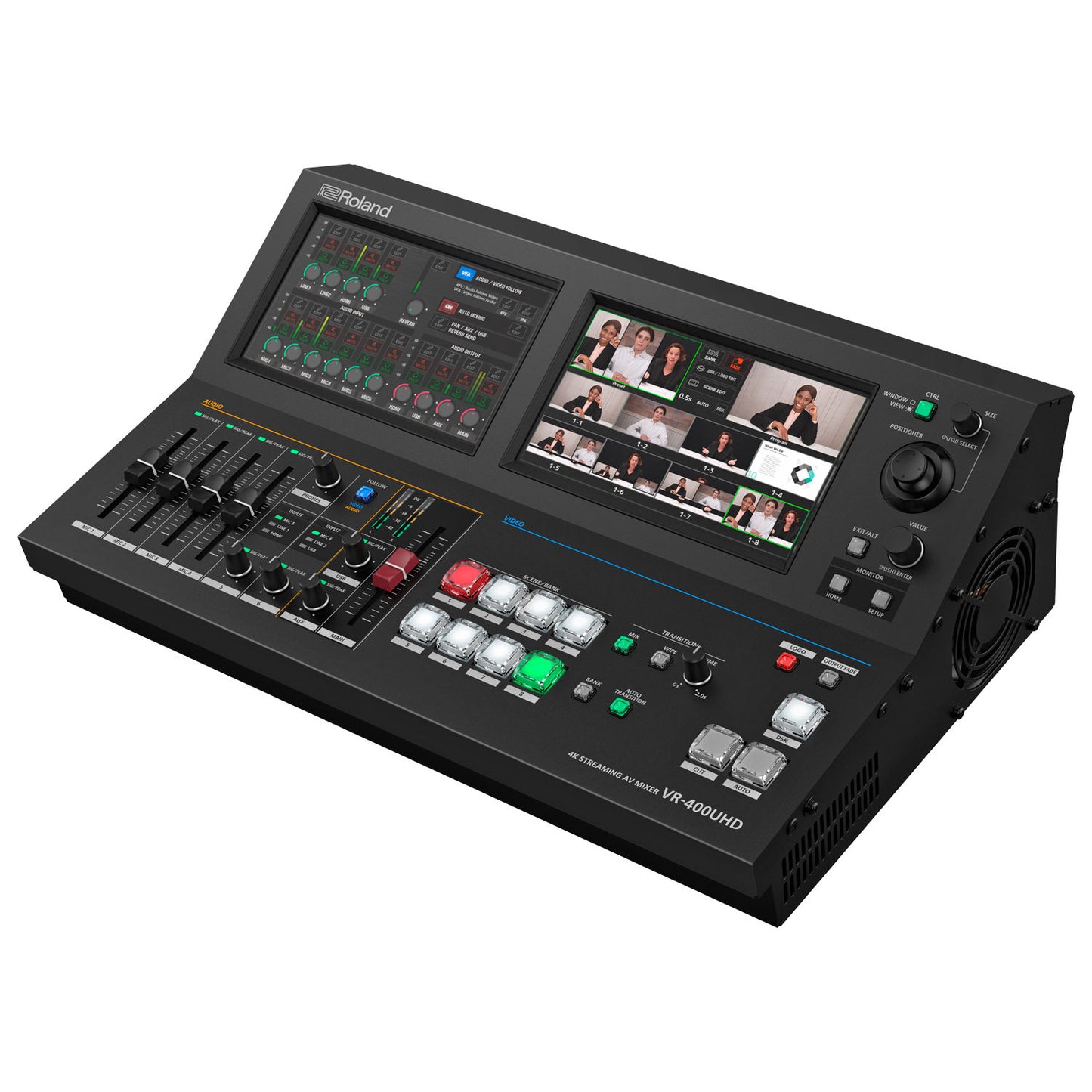Roland VR-400UHD 4K Streaming AV Mixer left