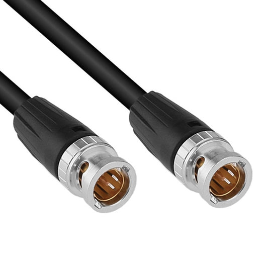 ProCo Sound RG59UBNC video cable close-up of both BNC connectors with black jacket