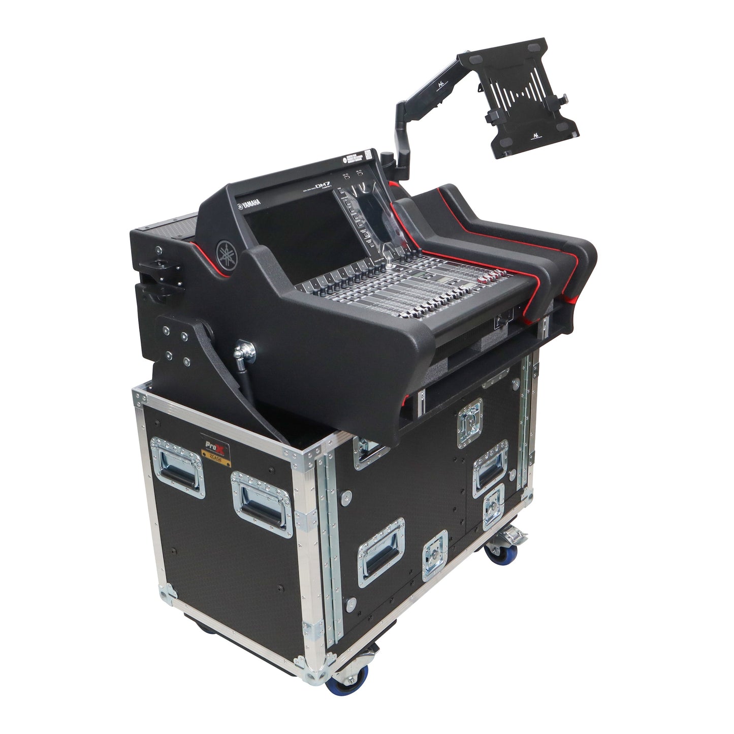 ProX Flip-Ready Hydraulic Console Case For Digital Audio Consoles | Yamaha DM7-EX Compact | Fixed