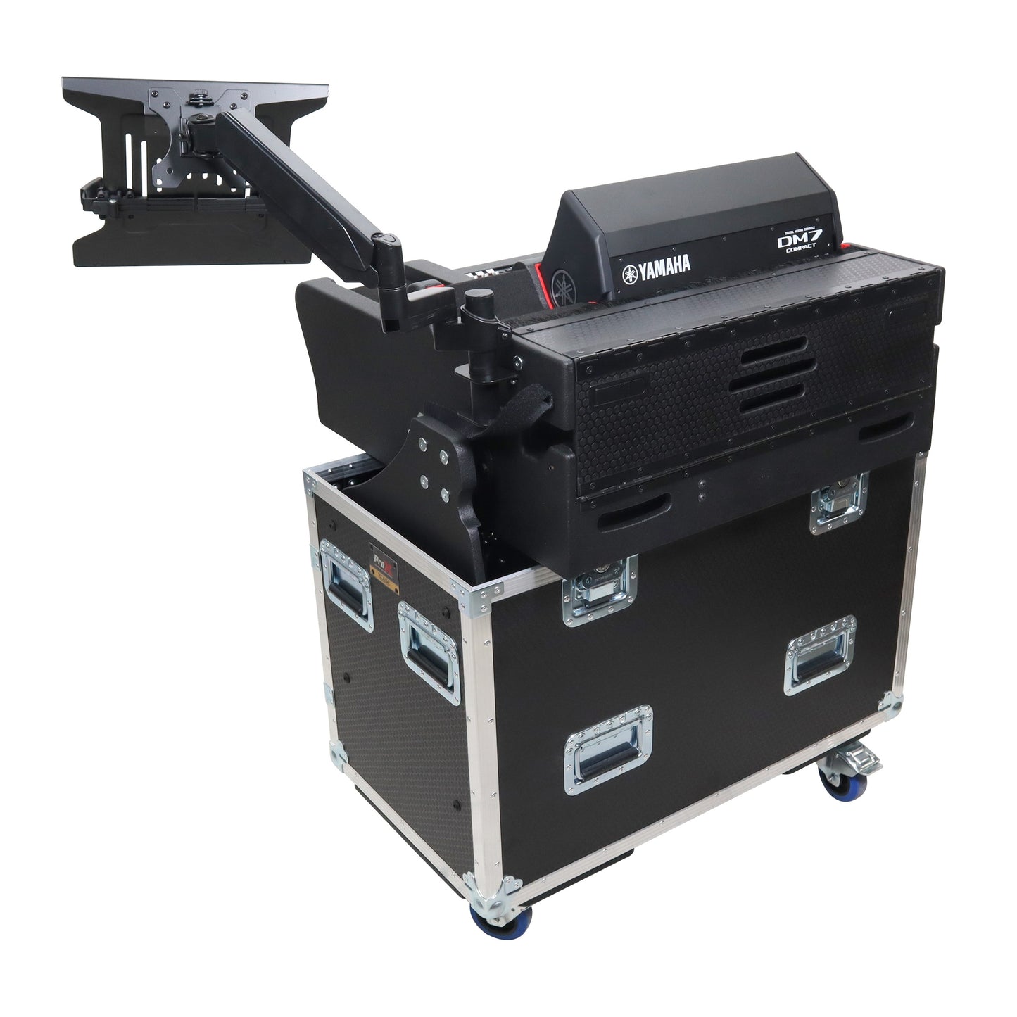 ProX Flip-Ready Hydraulic Console Case For Digital Audio Consoles | Yamaha DM7-EX Compact | Fixed