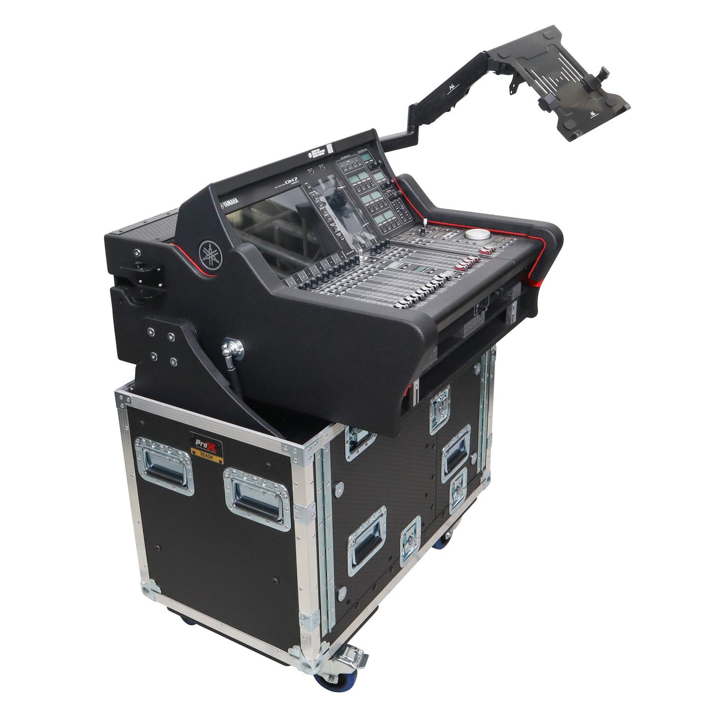 ProX Flip-Ready Hydraulic Console Case For Digital Audio Consoles | Yamaha DM7-EX Compact | Fixed