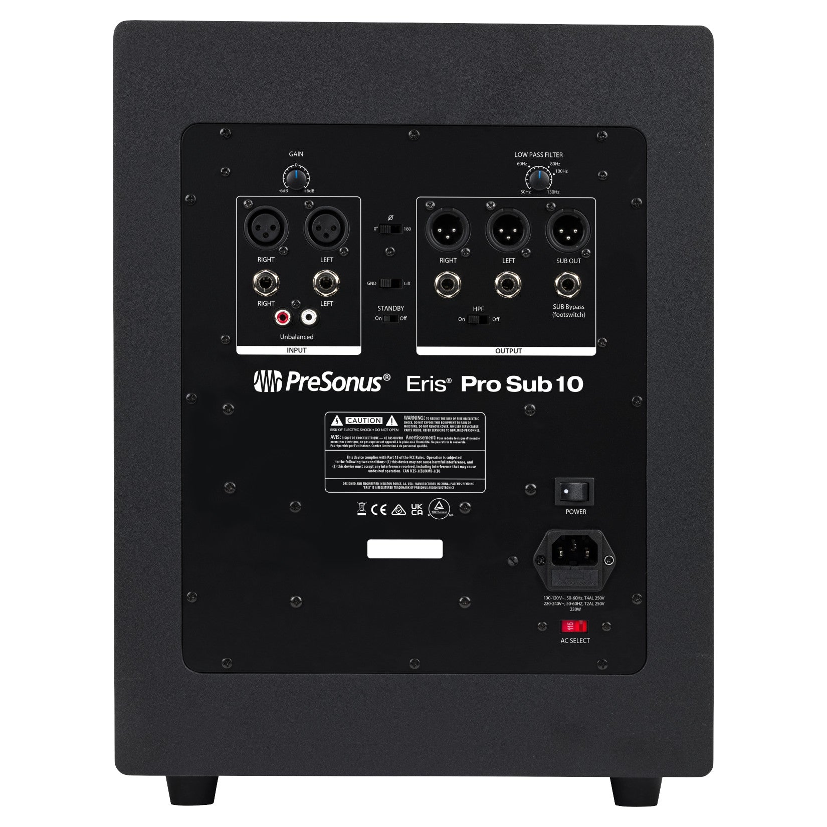 Presonus Eris Pro Sub 10 10-Inch Powered Studio Subwoofer back