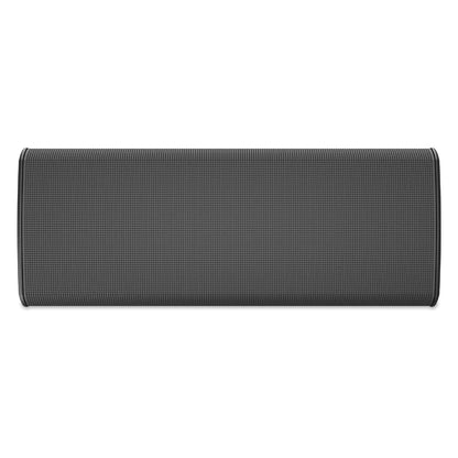 PL-DC26 straight-on front view of the black powder-coated grille and rounded cabinet edges, Q-SYS