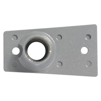 AtlasIED BX-2A adapter plate face-on view with threaded center opening and mounting holes
