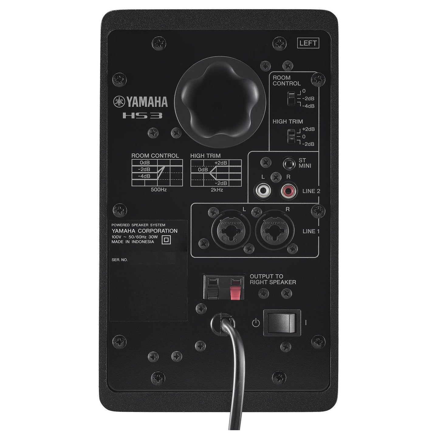 Yamaha HS3 3.5-Inch Powered Studio Monitors (Pair) back