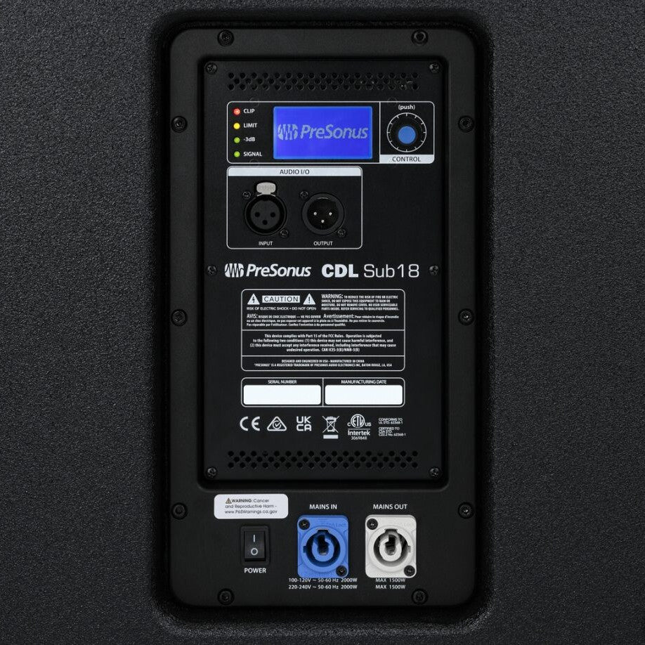 PreSonus CDL Sub18 18-Inch Powered Line Array Subwoofer detail