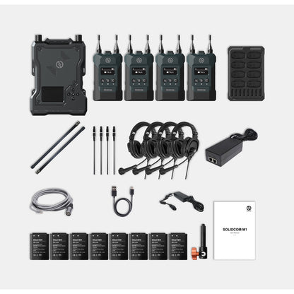 Hollyland Solidcom M1 Wireless Full-Duplex Intercom System With 4 Beltpacks | Dual Headset