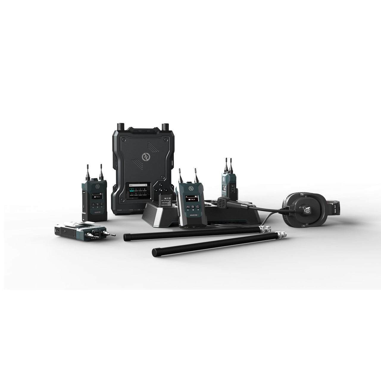 Hollyland Solidcom M1 Wireless Full-Duplex Intercom System With 4 Beltpacks | Dual Headset