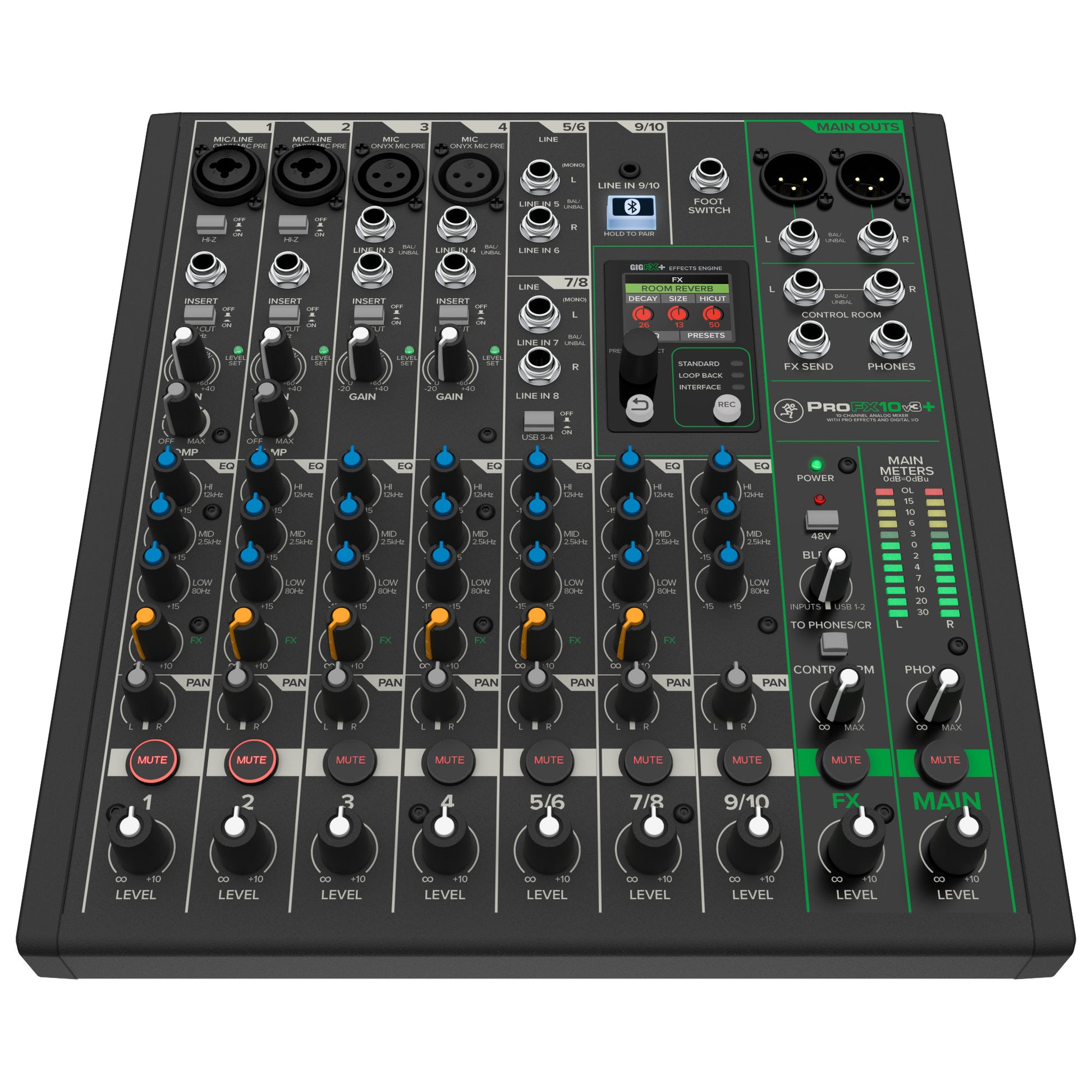 Mackie ProFX10v3+ 10-Channel Analog Mixer front