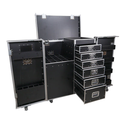 ProX XS-6DMIC25W ATA Flight Case For 25 Mic Stands With Drawers