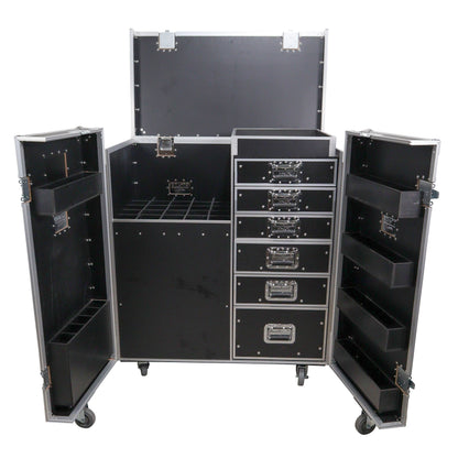 ProX XS-6DMIC25W ATA Flight Case For 25 Mic Stands With Drawers