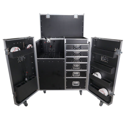 ProX XS-6DMIC25W ATA Flight Case For 25 Mic Stands With Drawers