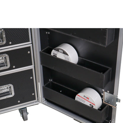 ProX XS-6DMIC25W ATA Flight Case For 25 Mic Stands With Drawers