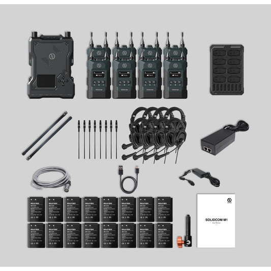 Hollyland Solidcom M1 Wireless Full-Duplex Intercom System With 8 Beltpacks | Dual Headset