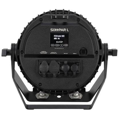 Elation SIX+ PAR L 14x20W RGBLA+UV IP65 LED Wash Light back with closed connections