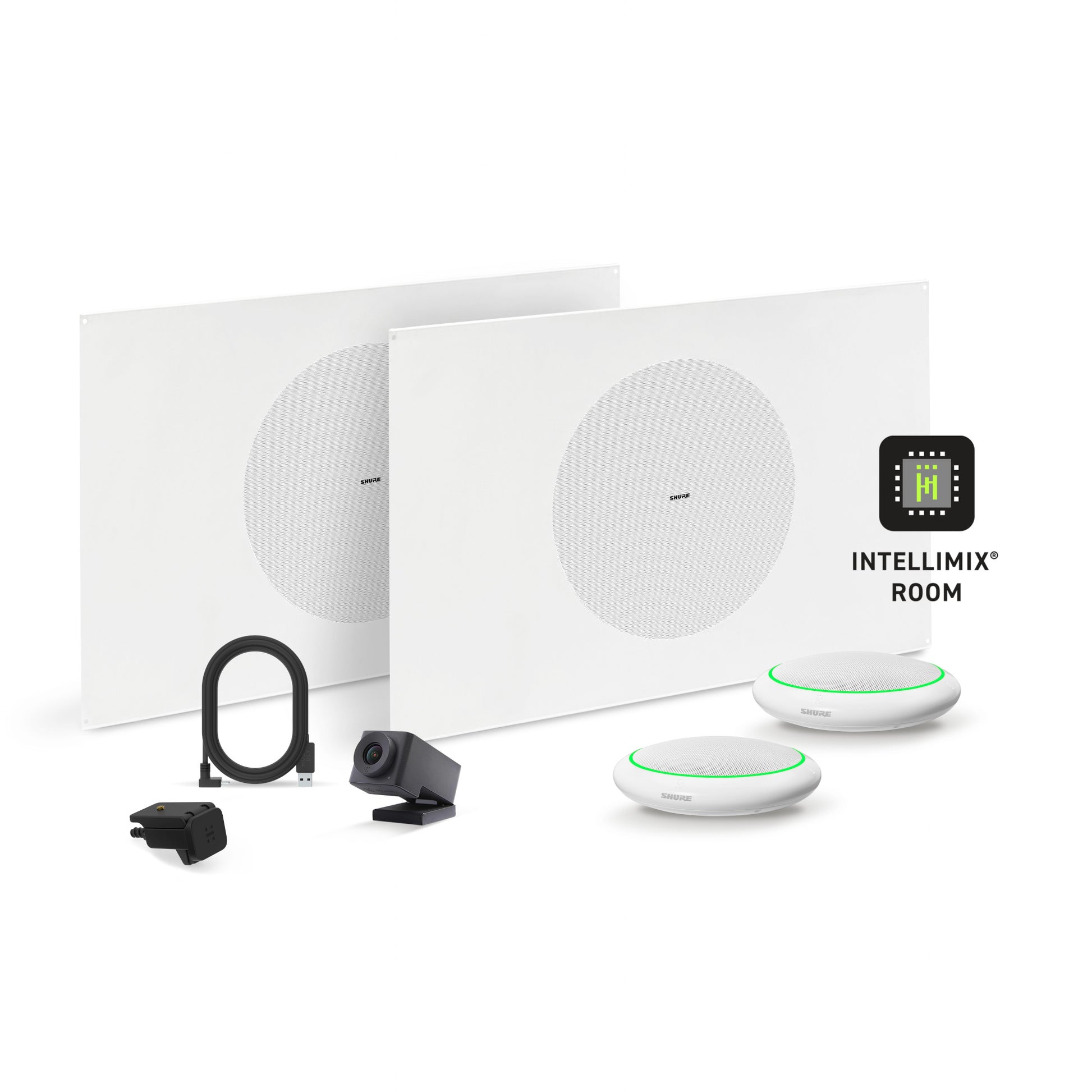 Shure Microflex Ecosystem 310L + Huddly Cam AV Conferencing Bundle | Color: White