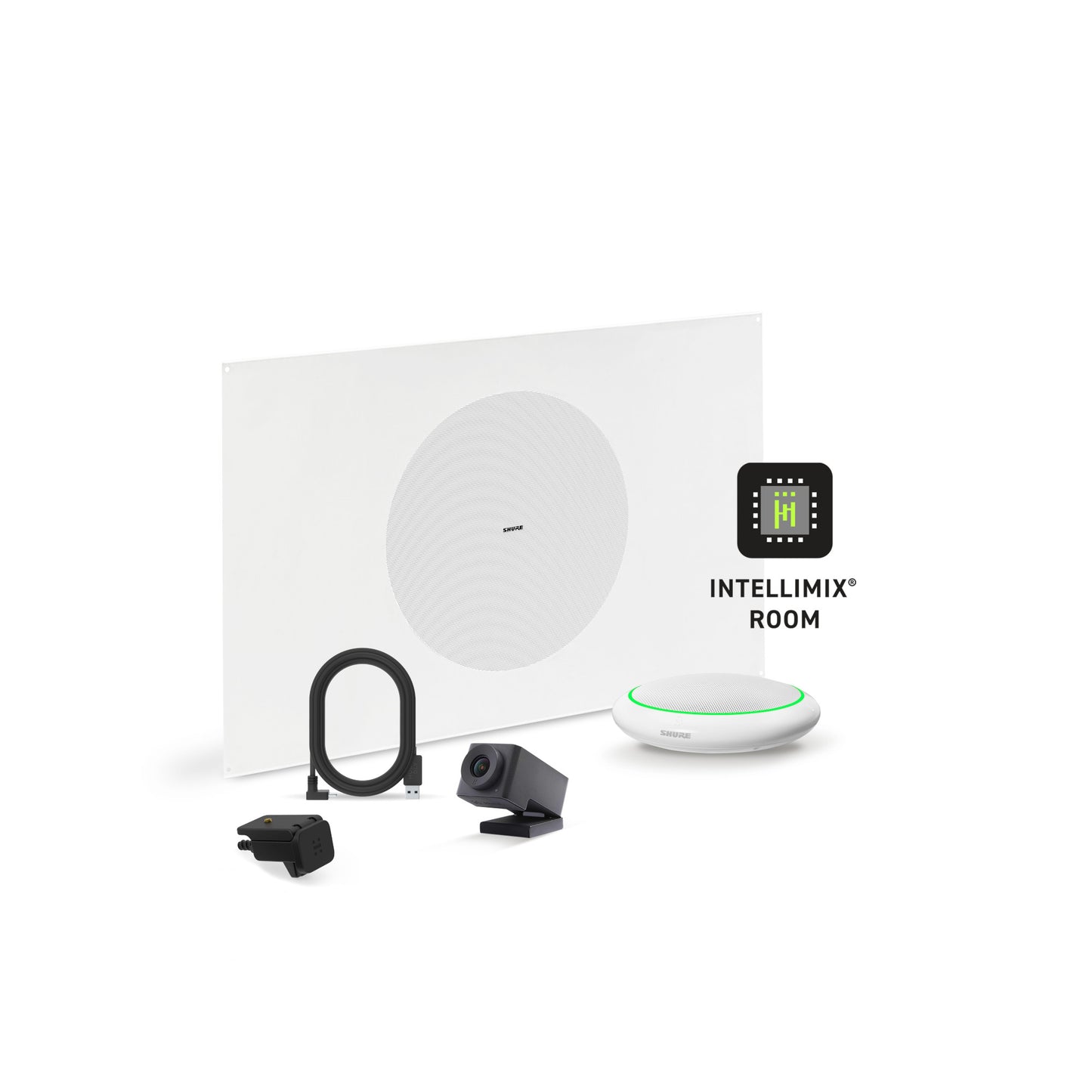 Shure Microflex Ecosystem 310M + Huddly Cam AV Conferencing Bundle | Color: White