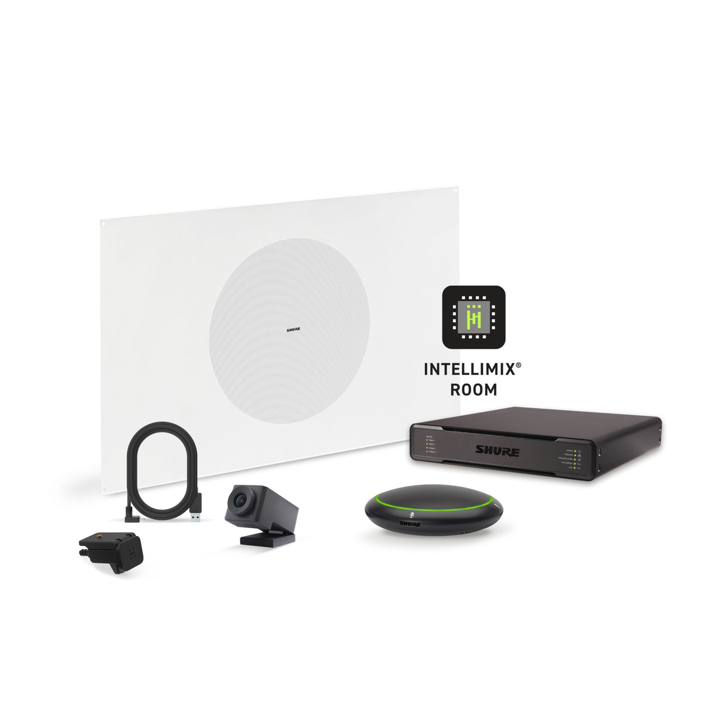 Shure Microflex Ecosystem 310P + Huddly Cam AV Conference Bundle black