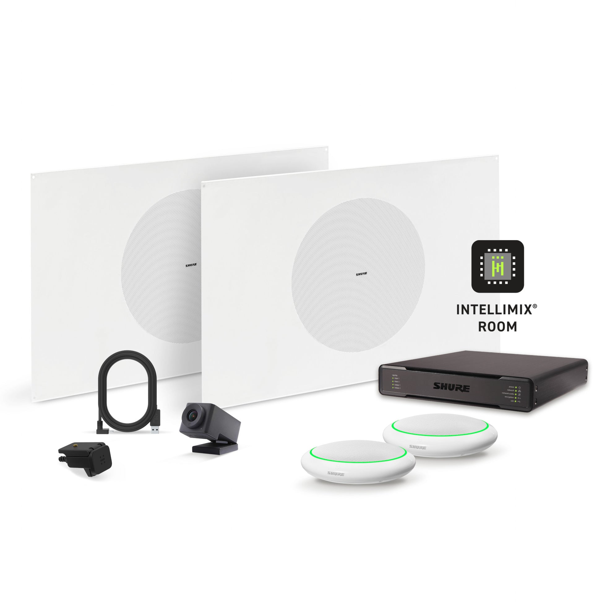 Shure Microflex Ecosystem 310X + Huddly Cam AV Conferencing Bundle | Color: White