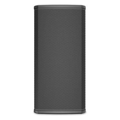 PL-DC8 straight-on front view of black install loudspeaker grille, Q-SYS