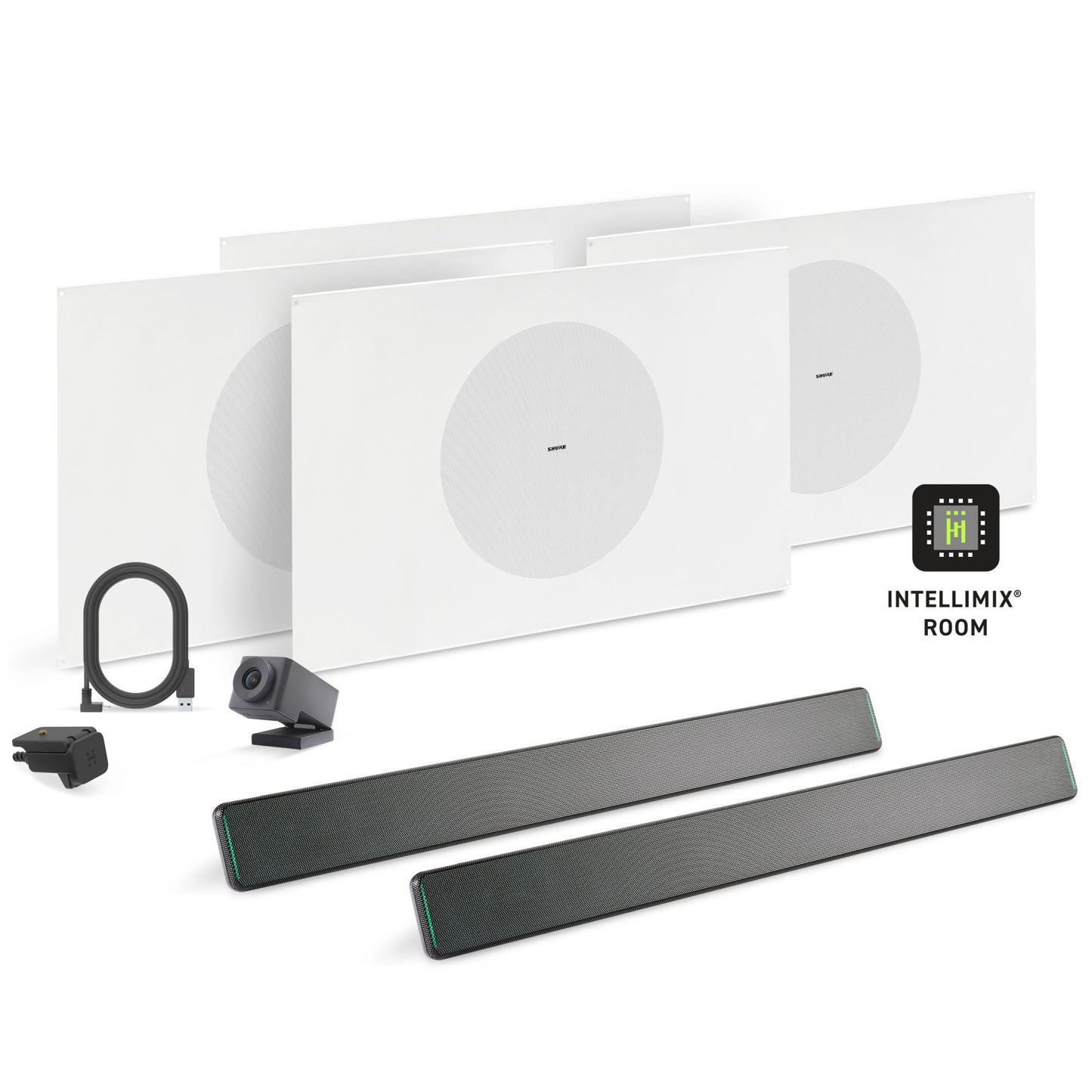 Shure Microflex Ecosystem 712L + Huddly Cam AV Conferencing Bundle | Color: Black