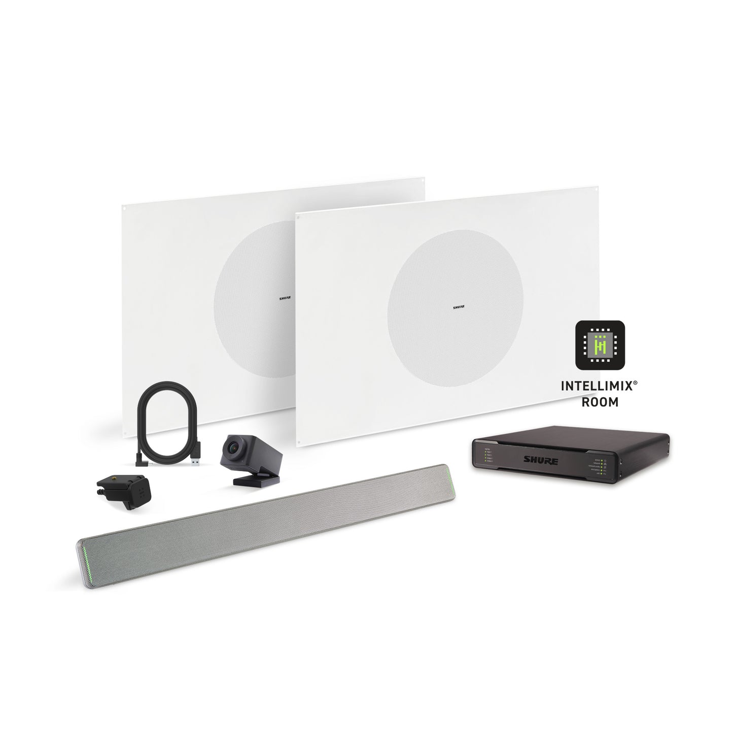 Shure Microflex Ecosystem 712P + Huddly Cam AV Conferencing Bundle | Color: Aluminum