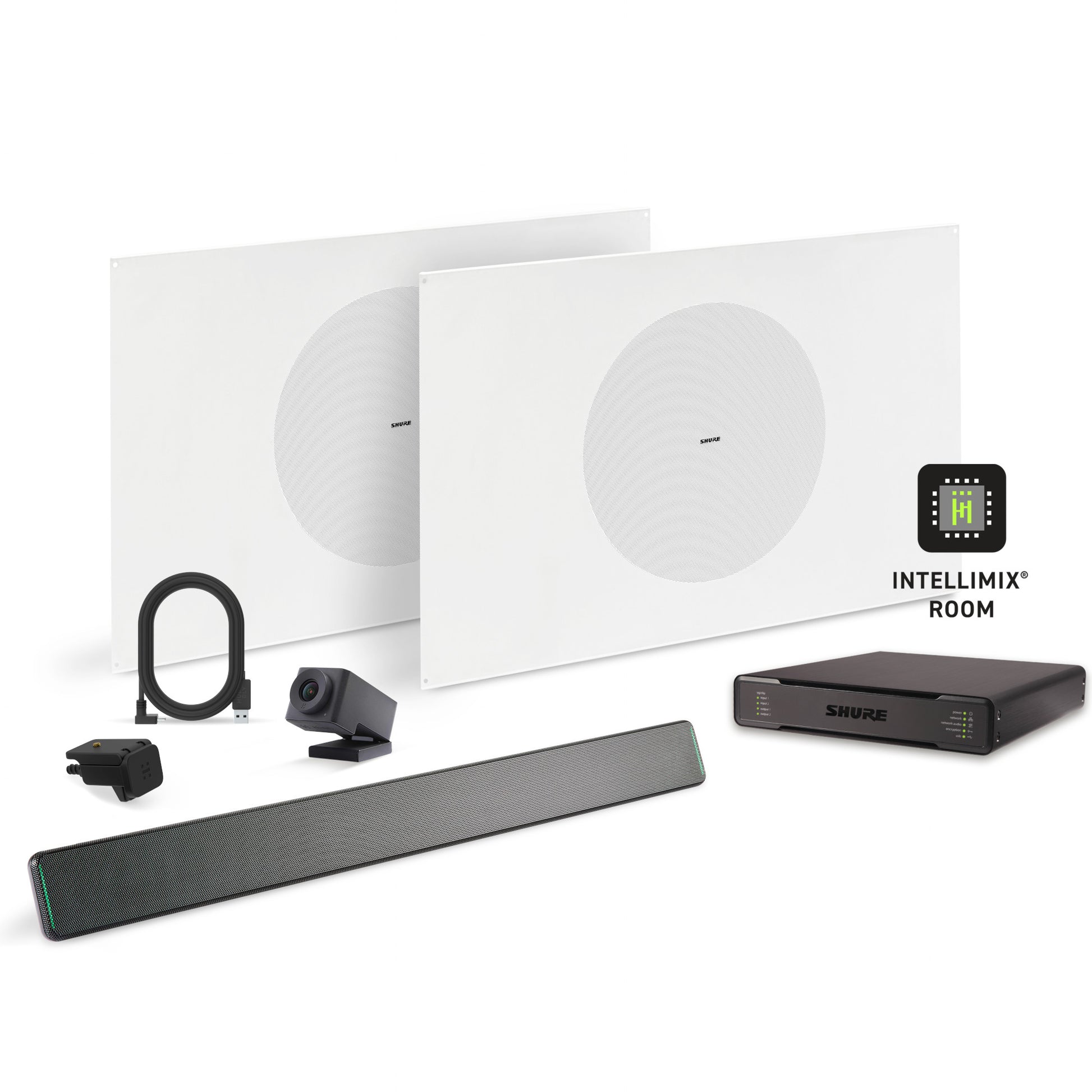 Shure Microflex Ecosystem 712P + Huddly Cam AV Conferencing Bundle | Color: Black