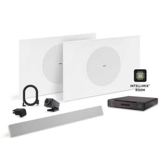Shure Microflex Ecosystem 712P + Huddly Cam AV Conferencing Bundle | Color: White