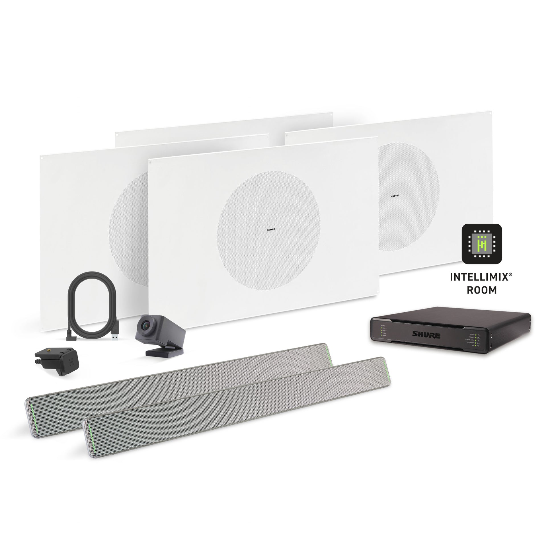 Shure Microflex Ecosystem 712X + Huddly Cam AV Conferencing Bundle | Color: Aluminum