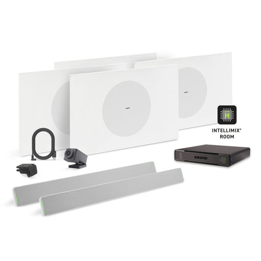 Shure Microflex Ecosystem 712X + Huddly Cam AV Conferencing Bundle | Color: White