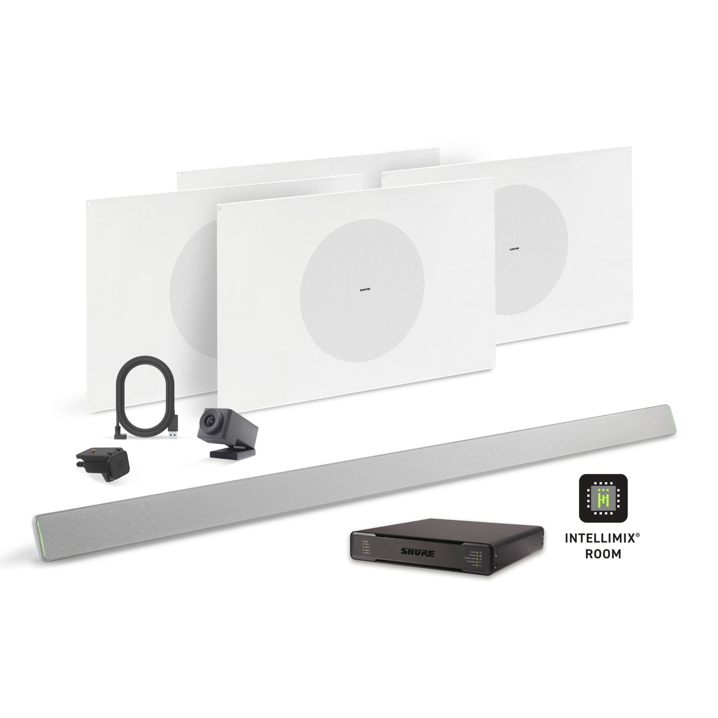 Shure Microflex Ecosystem 714P + Huddly Cam AV Conferencing Bundle | Color: Aluminum