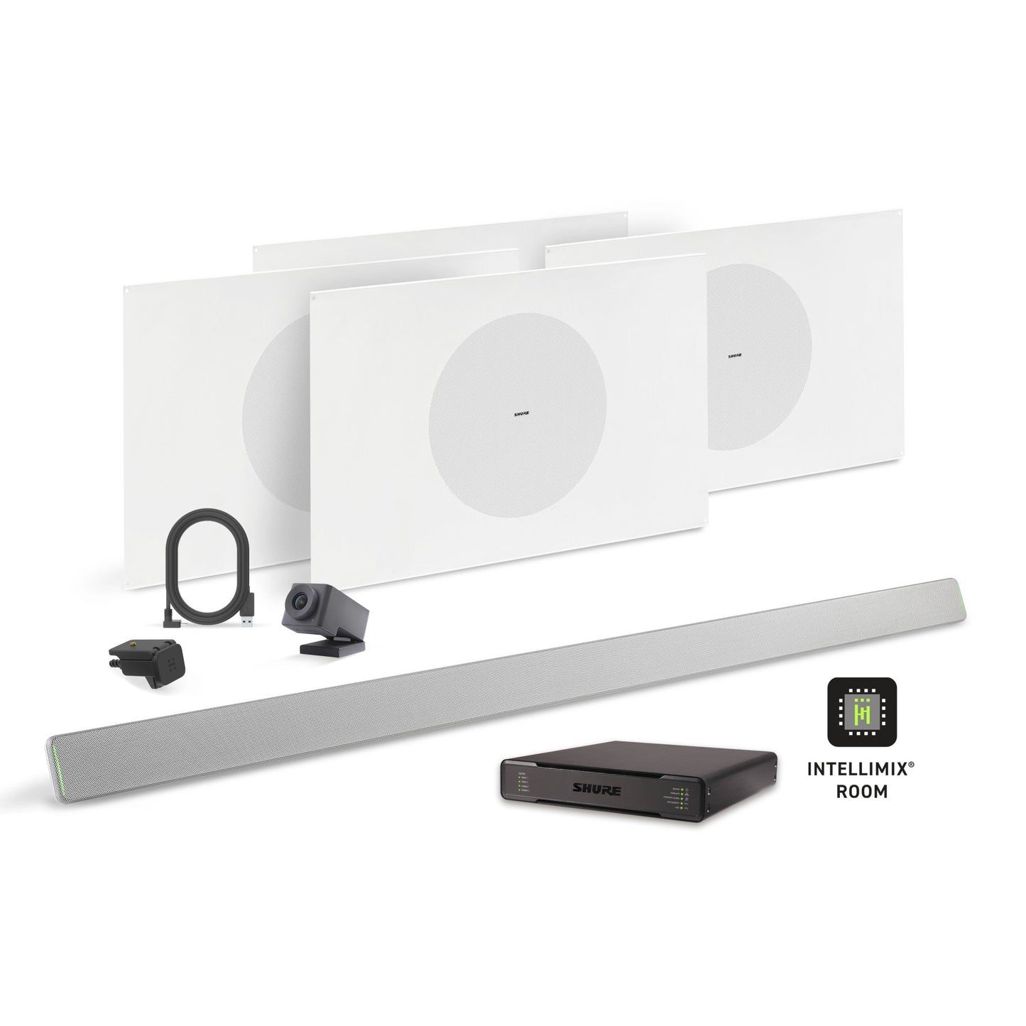 Shure Microflex Ecosystem 714P + Huddly Cam AV Conferencing Bundle | Color: Aluminum