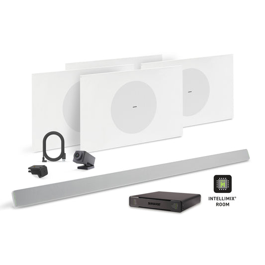 Shure Microflex Ecosystem 714P + Huddly Cam AV Conferencing Bundle | Color: White