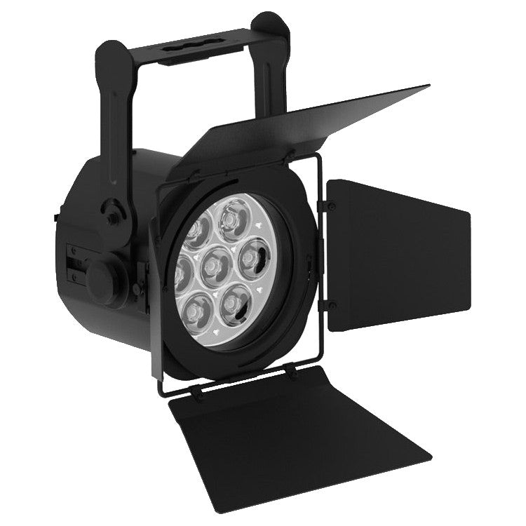 ADJ ElectraPix Par 7 RGBAL+UV LED Wash Light barn doors