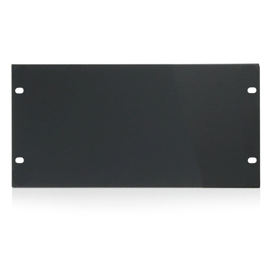 AtlasIED CB3-HR 3 RU half-rack blank panel, front view in black with four mounting slots