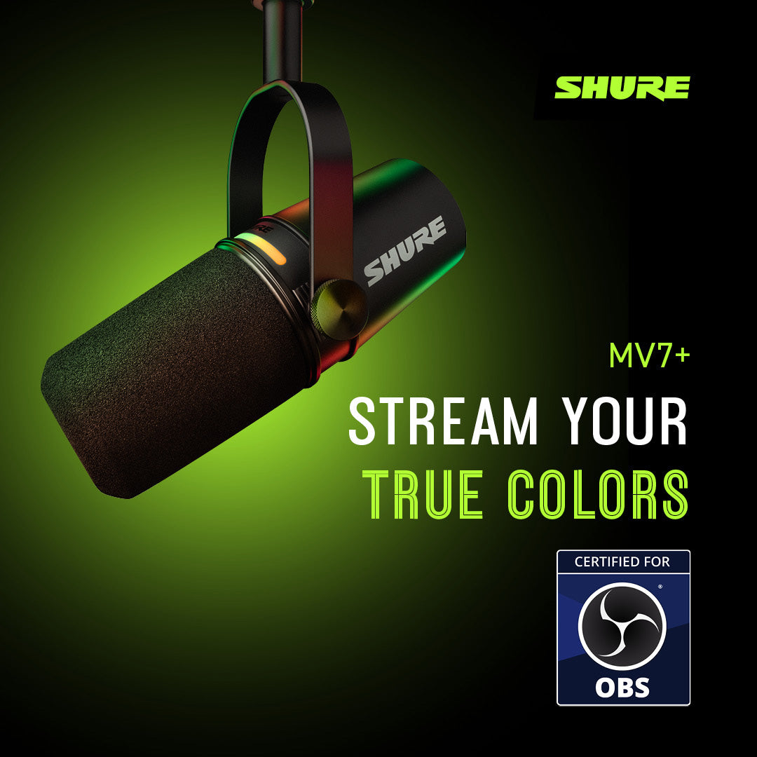 Shure MV7+ XLR/USB-C Hybrid Cardioid Dynamic Microphone | Color