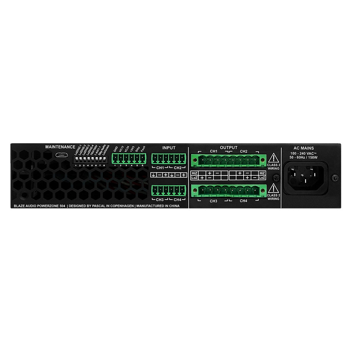 Blaze Audio PowerZone 504 Installation Power Amplifier back