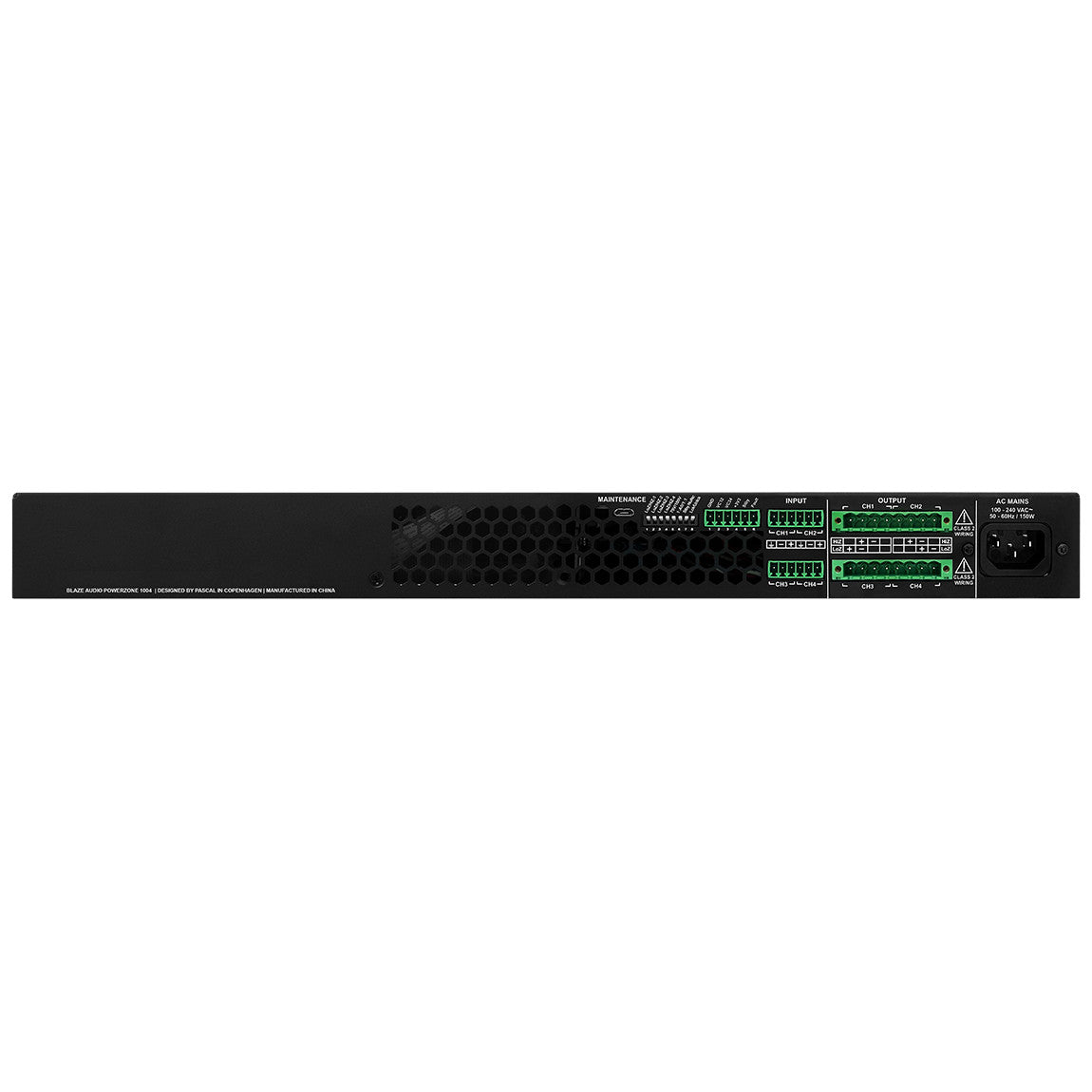 Blaze Audio PowerZone 1004 Installation Power Amplifier back
